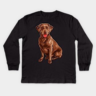 Valentine Labrador Retriever Shaped Chocolate Kids Long Sleeve T-Shirt